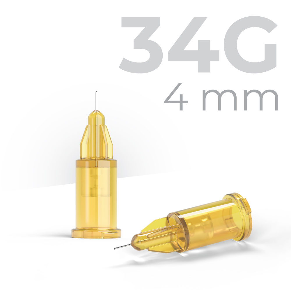 Ultra Low Dead Space Needle 34G/0.18x4mm, 100 pcs